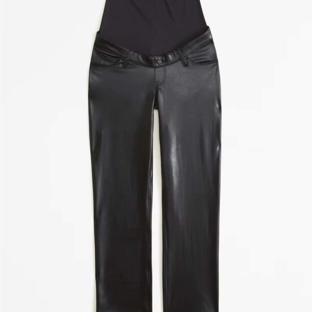 Abercrombie Maternity Black Faux Leather Pants